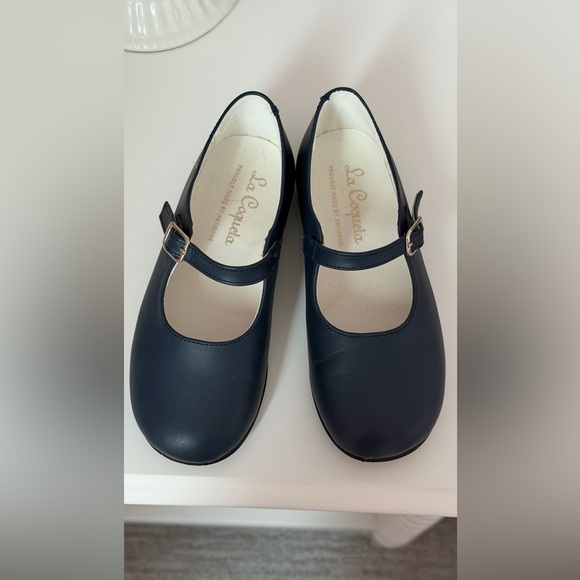 Elegant Navy Kids Dress Shoes - Picture 2 of 4